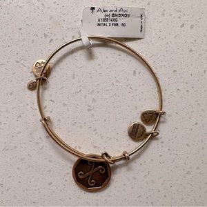 Alex and Ani letter initial adjustable charm bracelet X